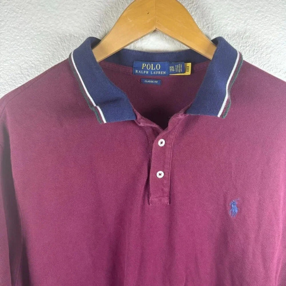Polo Ralph Lauren Men's Shirt Maroon Short Sleeve Polo Small Pony Sz XXL Preppy - Picture 6 of 10